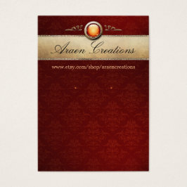 Mönsteravläsningskort för Cherry Damask-Visning Visitkort