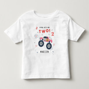 Monsterbil Lastbilar 2-års Födelsedagsnamn T Shirt
