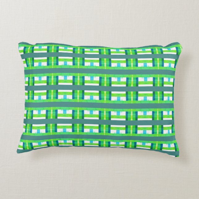 Mönsterdesign i skalning och Grönt Prydnadskudde (Baksidan)