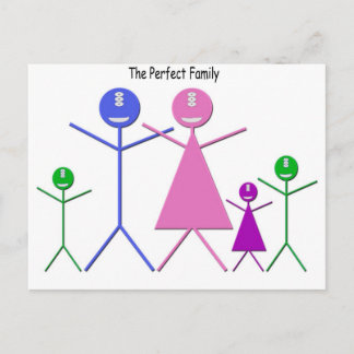 Monsterfamiljen (2 pojkar, 1 flicka) vykort