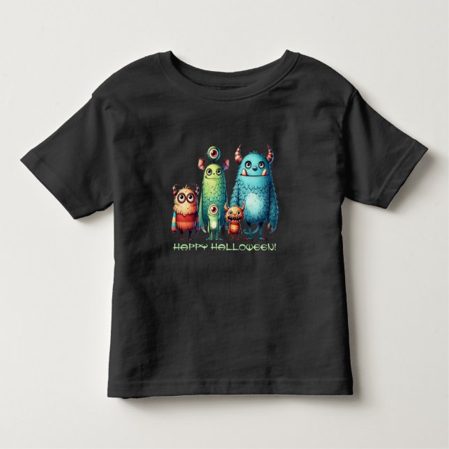 Monsterfamiljen - Happy halloween! T Shirt (Framsida)