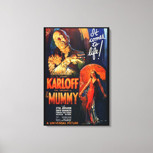Monsterfilmsaffisch The Mummy Canvastryck (Framsida)
