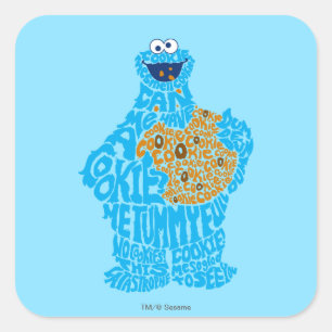 Mönsterfyllnad för Cookie Monster Fyrkantigt Klistermärke