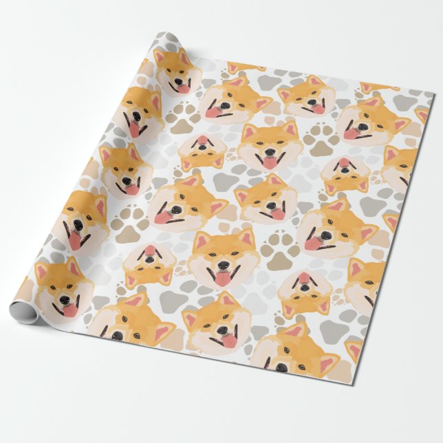 Mönsterhunden tafsar Shiba Inu Presentpapper (Utrullad)