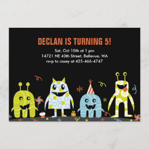 Monsterkassan Barn Födelsedagsfest inbjudan