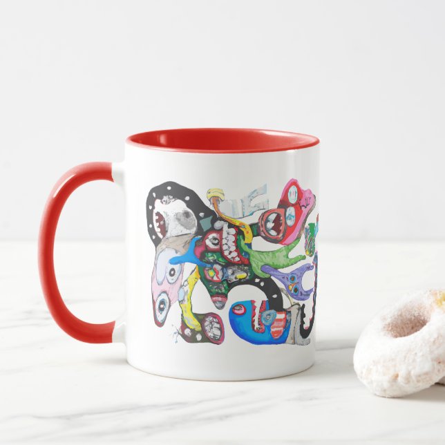 Monsterkollage Mugg (Med munk)