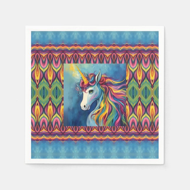 Mönsterkombination från Unicorn 2 Pappersservett (Framsidan)