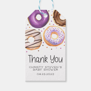 Mönsterkort för Donut Baby Shower-gåvor Presentetikett