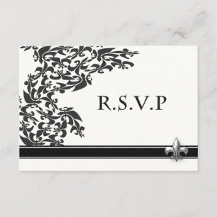 Mönsterkort för Fleur de Lis Damask-Bröllop OSA Kort