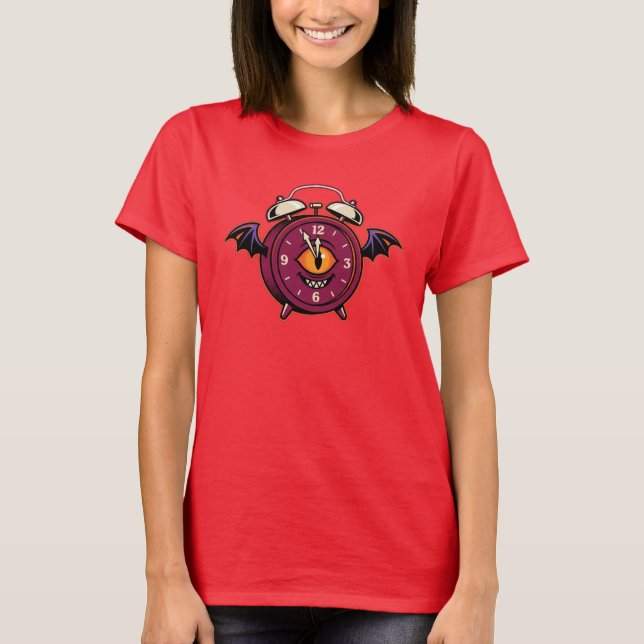 Monsterlarmklocka Shirt Fladdermusvinge Witchy Tee (Framsida)
