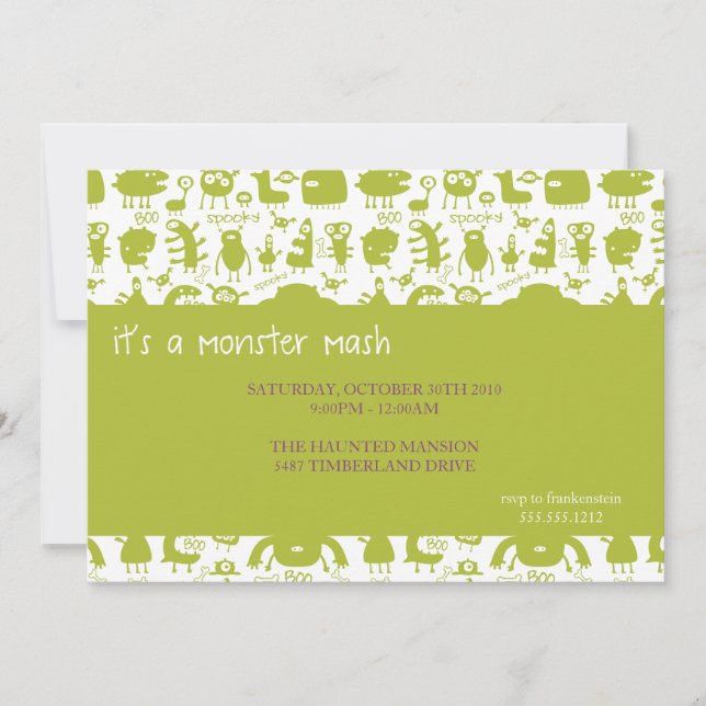 monstermash {halloween fest inbjudan} inbjudningar (Framsida)