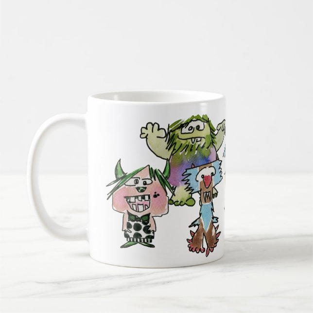 Monstero Sju Tecknader Kaffemugg (Vänster)