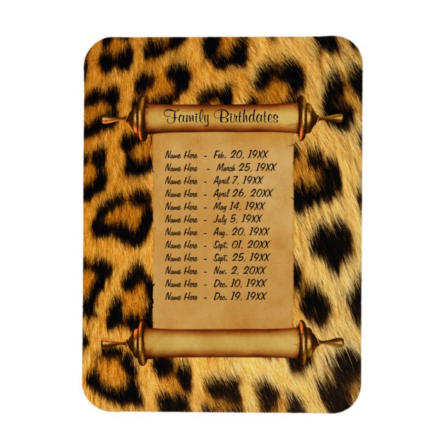 Mönsterpåminnelse om magnetfamiljens födelsedagar  magnet (Vertikal)