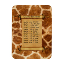 Mönsterpåminnelse om magnetfamiljens födelsedagar