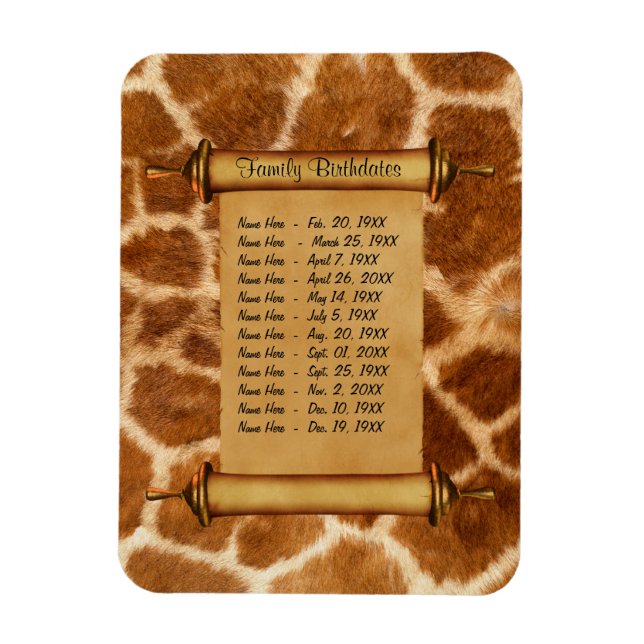 Mönsterpåminnelse om magnetfamiljens födelsedagar  magnet (Vertikal)