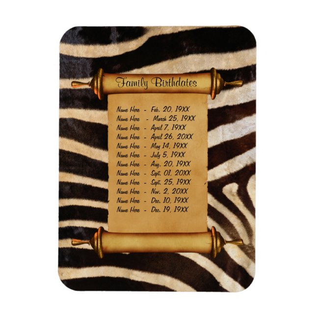 Mönsterpåminnelse om magnetfamiljens födelsedagar  magnet (Vertikal)