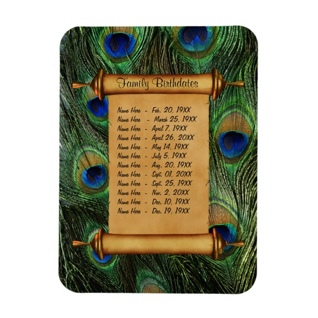 Mönsterpåminnelse om magnetfamiljens födelsedagar  magnet (Vertikal)