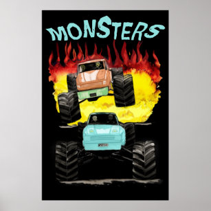 Monsters Big Weel-bilkörning Poster
