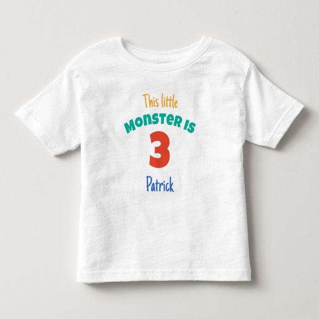 Monsters Birthday Den här lilla monstret lägger ti T Shirt (Framsida)