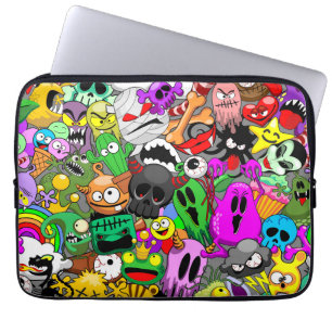 Monsters Cute Characters Halloween Mönster Laptop Fodral
