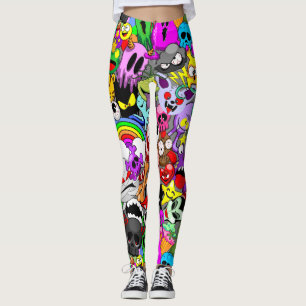 Monsters Cute Characters Halloween Mönster Leggings