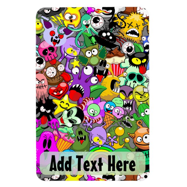 Monsters Cute Characters Halloween Mönster Magnet (Vertikal)
