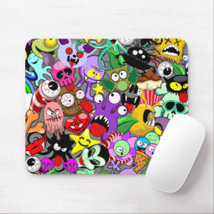 Monsters Cute Characters Halloween Mönster Musmatta
