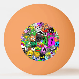 Monsters Cute Characters Halloween Mönster Pingisboll