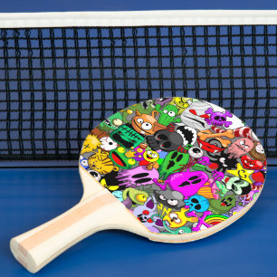 Monsters Cute Characters Halloween Mönster Pingisracket