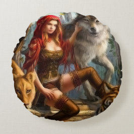 Monsters drottning rund kudde