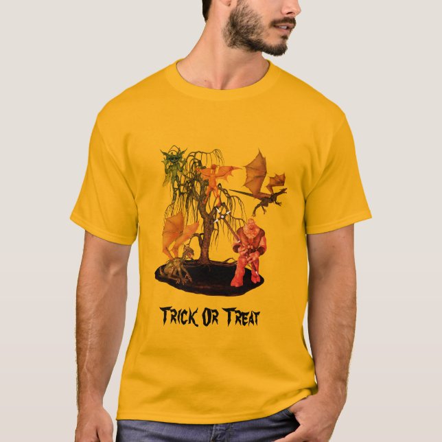 Monsters Goblins Creatures Halloween T Shirt (Framsida)