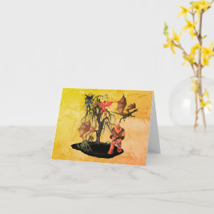 Monsters Goblins Ogre Halloween Note Card Kort