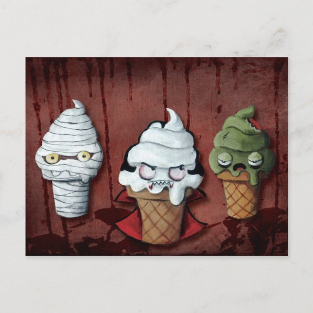 Monsters Halloween Team! Vykort (Framsida)