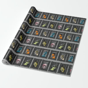 Monsters Porträtt Creepy Illustrations Zombies Presentpapper