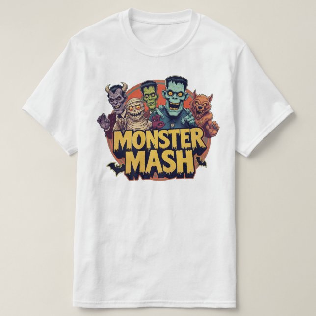 Monsters Shirt Retro Halloween T Shirt (Design framsida)