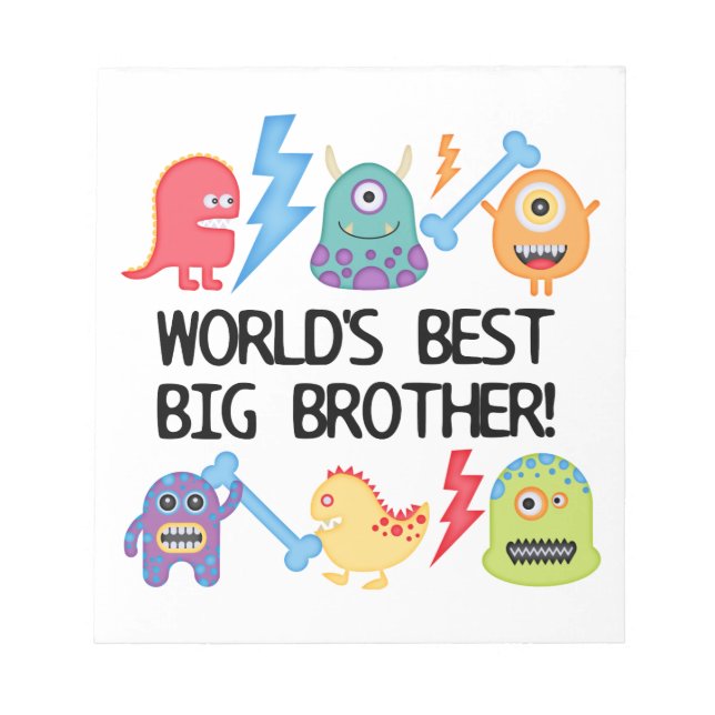 Monsters World Best Big Brother Anteckningsblock (Framsida)