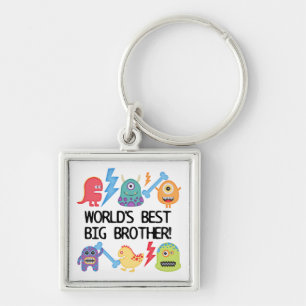 Monsters World Best Big Brother Fyrkantig Silverfärgad Nyckelring