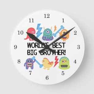 Monsters World Best Big Brother Rund Klocka