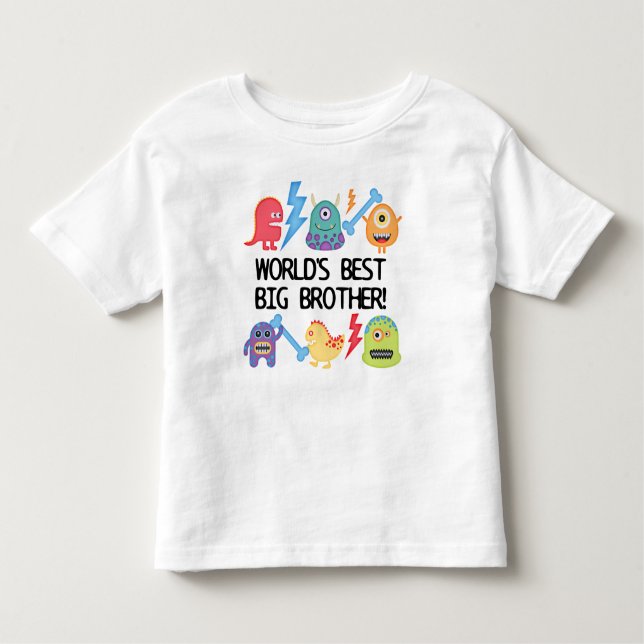 Monsters World's Best Big Brother T Shirt (Framsida)