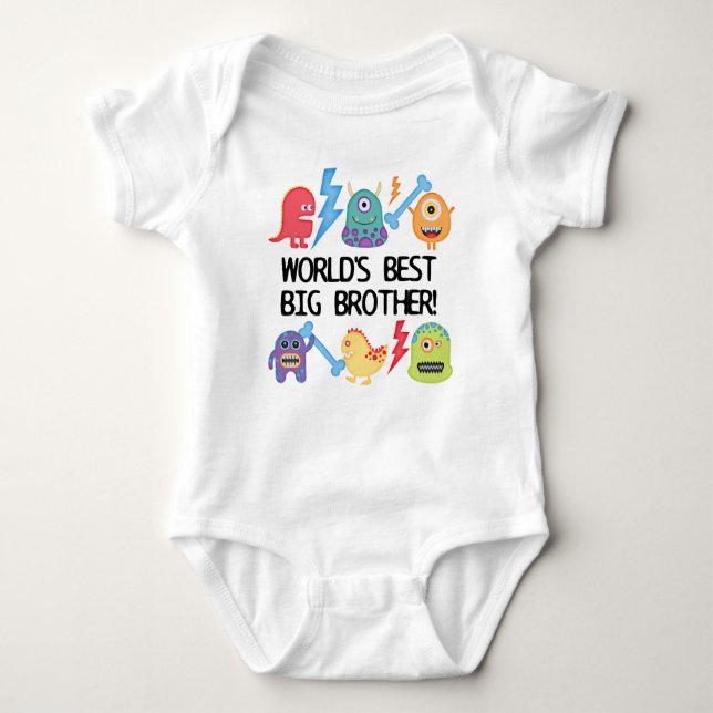 Monsters World's Best Big Brother Tee Shirt (Framsida)