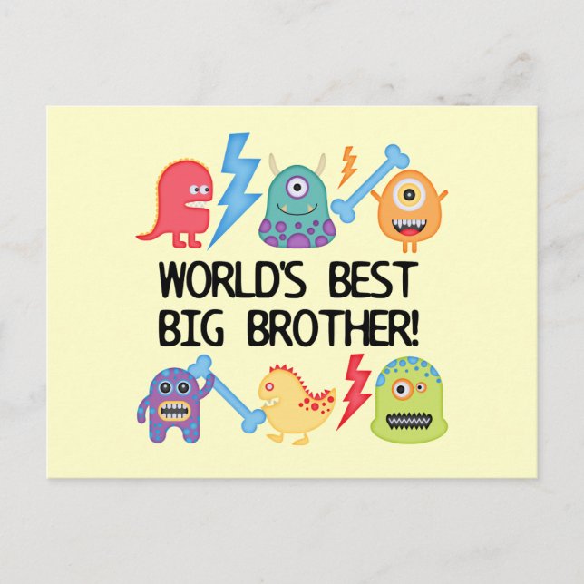 Monsters World's Best Big Brother Vykort (Framsida)