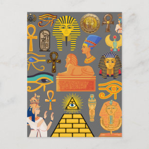 Mönstersymbol forntida egyptisk hieroglyf vykort