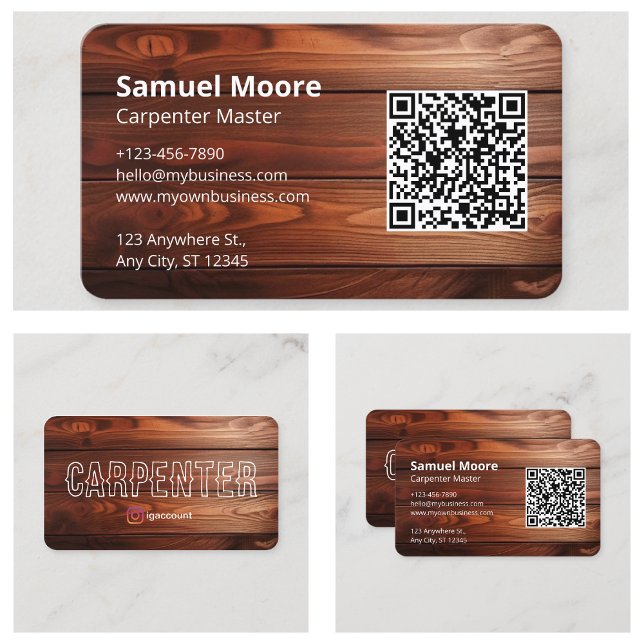 Mönsterträ för Carpenter Visitkort (Carpenter Master Design Wood Business Card
)