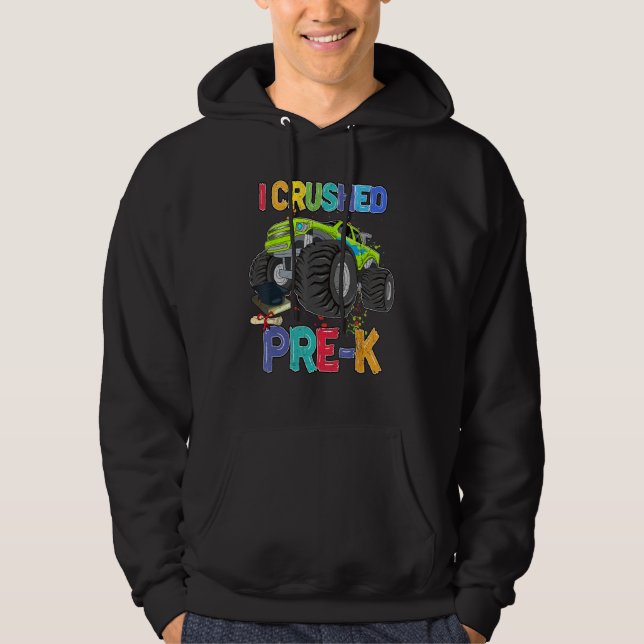 Monstertruck jag krossade förskoleklass rolig förs hoodie (Framsida)