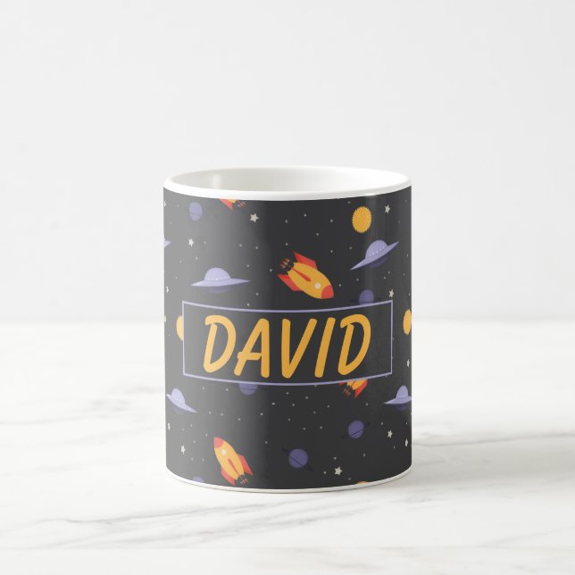 Mönsterutrymme orange svart namn kaffemugg (Center)