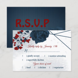 Mönsterval för blommor i marinen och burgundblommo OSA kort