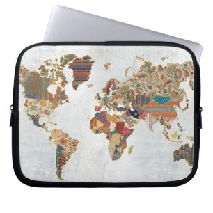 Mönstervärldskarta Laptop Sleeve