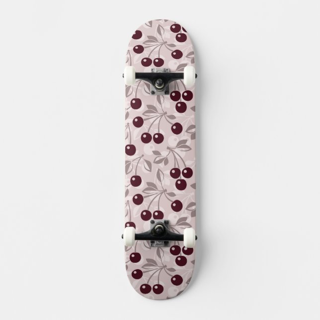 Mönstra med körsbär 2 mini skateboard bräda 18,5 cm (Framsida)