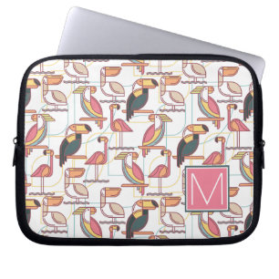 Mönstra med tropiska fåglar som tillfogar ditt laptop sleeve