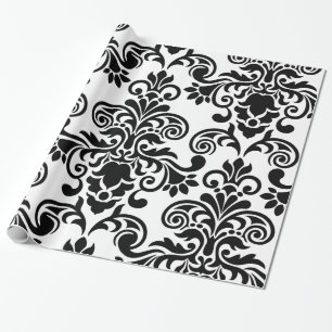 Mönstrad blom- damast presentpapper